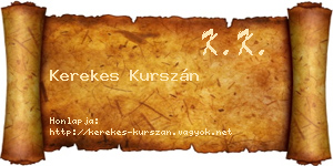 Kerekes Kurszán névjegykártya
